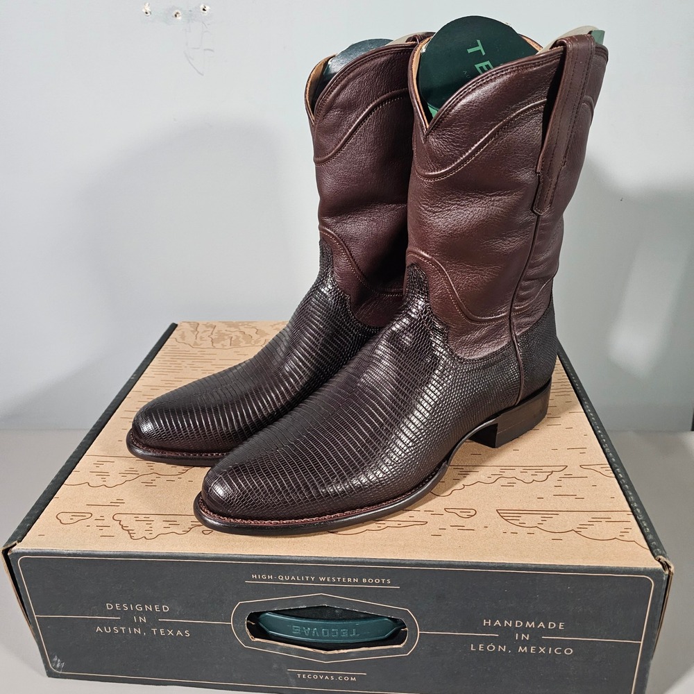 Tecovas The Nash Boots Mens 13D Chocolate Lizard Dark Brown Western Cowboy